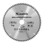 Пильный диск по дереву, 255 х 32 мм, 72 зуба, кольцо 30/32 Matrix Professional