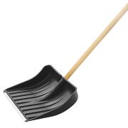 Лопата для уборки снега пластиковая, 510х415х1410 мм, деревянный черенок, Сибртех