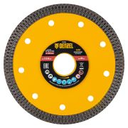 Диск алмазный отрезной 125 х 22,2мм, сплошной, супертонкий, горячий пресс, сухой/мокрый рез Denzel