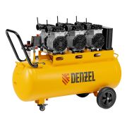 Компрессор безмасляный, малошумный DLS 3300/100, 3300 Вт,3x1100, 100 л, 570 л/мин ,блок управления Denzel
