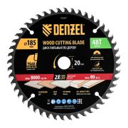 Пильный диск по дереву ф185 х 20 мм, 48 зубьев, тонкий Denzel
