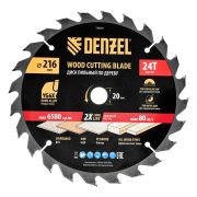 Пильный диск по дереву ф216 х 20 мм, 24 зубьев Denzel
