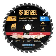 Пильный диск по дереву ф255 х 30мм, 36 зубьев Denzel