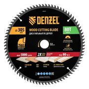 Пильный диск по дереву ф305 х 32 мм, 80 зубьев Denzel