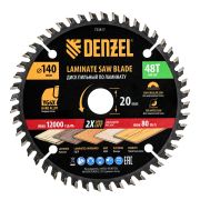 Пильный диск по ламинату ф140 х 20 мм, 48 зубьев Denzel