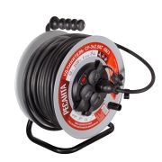 Удлинитель силовой на металлической катушке Ресанта СУ-3х2,5КГ-50/3 (с выкл., 4 розетки, IP44)