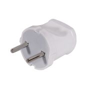 Вилка прямая б/з, белая 6А 250В Вихрь